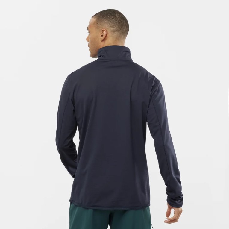 Sudaderas Salomon Essential Lightwarm Half Zip Hombre Azul Marino | MX XFMS678